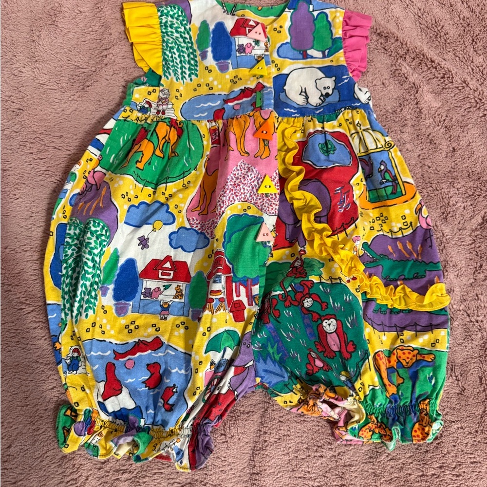 Colorful Vintage 90s Baby Romper